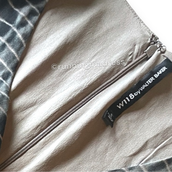 W118 Walter Baker Raquel Long Sleeve Maxi Dress In Green And Cream Print - Picture 6 of 11